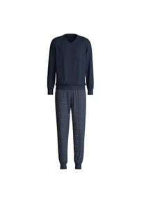 Schlafanzug Calida "Pyjama Relax Streamline Pyjama", Herren, Gr. M, bunt (blau), Obermaterial: 100% Baumwolle CO., Homewear-Sets Schlafanzug