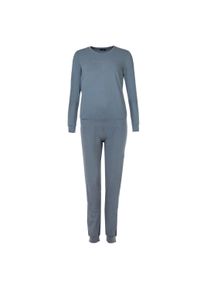 Schlafanzug Emporio Armani "Pyjama Essential Studs Logo", Damen, Gr. S, blau, Obermaterial: 95% Baumwolle CO. 5% Elasthan EL., Homewear-Sets Schlafanzug