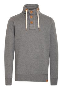 !Solid Stehkragenpullover SOLID "Stehkragenpullover SDTripTroyer", Herren, Gr. S, grau (grau mel), Obermaterial: 50% Baumwolle CO. 50% Polyester PES., Pullover Stehkragenpullover