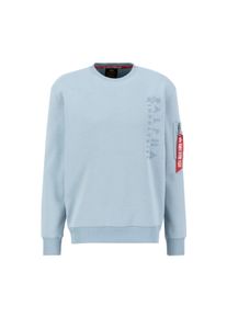 Sweater Alpha Industries "Embroidery Sweatshirt", Herren, Gr. S, bunt (graublau), Obermaterial: 80% Baumwolle, 20% Polyester, regular fit, Sweatshirts Sweater