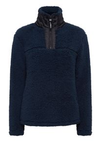 Sweater oxmo "Troyer OXElina", Damen, Gr. XS, blau (total eclipse), Obermaterial: 100% Polyester PES., Pullover Sweater