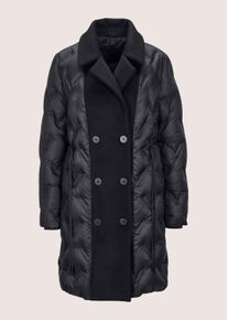 Madeleine Mode Langmantel MADELEINE "Steppmantel Eleganter Wintermantel f&uuml;r k&uuml;hle Tage", Damen, Gr. 46, schwarz, Obermaterial: 50% Polyamid PA. 24% Polyester PES. 24% Wolle mw. 2% sonstige Fasern AF., Modern, M&auml;ntel Langmantel, Steppmantel