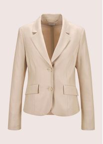 Madeleine Mode Kurzblazer MADELEINE "Blazer Blazer in modischer Kurzform", Damen, Gr. 40, beige (berber), Obermaterial: 54% Leinen LI. 36% Viskose CV. 9% Polyester PES. 1% Elasthan EL., Modern, normal, Blazer Kurzblazer