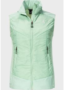 Sch&ouml;ffel Funktionsweste SCH&Ouml;FFEL "Hybrid Vt Style Blaueis WMS", Damen, Gr. 44, gr&uuml;n (6205, gr&uuml;n), Oberstoff: 86% Nylon, 14% Elasthan; Oberstoff Vorderteil: 100% Nylon; (Coating: Polyurethan); Futter: 100% Polyester; Wattierung: 100% Polyester, ohne Ausschnitt, Westen Funktionsweste