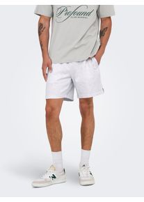 Only & Sons Shorts ONLY & SONS "ONSDAVID SHORTS SWEAT NOOS", Damen, Gr. L, N-Gr, super light grau melange, Web, Obermaterial: 78% Baumwolle, 22% Polyester, meliert, regular fit knielang, Hosen Shorts