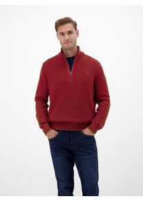 Troyer Lerros, Herren, Gr. XL, maple rot, Strick, Obermaterial: 100% Baumwolle, unifarben, regular fit h&uuml;ftbedeckend, Rundhals, Flachstrickb&uuml;ndchen, Pullover Troyer, mit sportiver Struktur