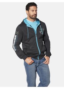 Kapuzensweatjacke Jan Vanderstorm "Sweatjacke RODERICH", Herren, Gr. XXL, grau (dunkelgrau), Obermaterial: 100% Baumwolle CO., Sweatjacken Kapuzensweatjacke