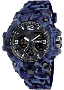 Chronograph Calypso Watches "X-Trem", blau (blau, schwarz), Armbanduhren, Herren, Chronograph, Quarzuhr, Armbanduhr, Herrenuhr, analog, digital, Tag, Monat