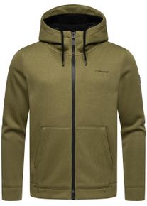 Kapuzensweatjacke Ragwear "Kapuzenstrickjacke Fabian", Herren, Gr. M, gr&uuml;n (olive), Obermaterial: 100% Polyester PES. Futter: 100% Polyester PES., Sweatjacken Kapuzensweatjacke