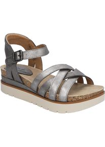 Sandale Josef Seibel "Clea 14, platin", Damen, Gr. 39, grau (platin), Obermaterial: 100% Rindsleder Leather cow., Schuhe Sandale