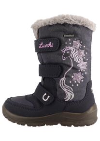 Winterstiefel Lurchi "Kiomi SYMPATEX", M&auml;dchen, Gr. 26, dunkelblau, grau, Lederimitat, Textil, Glitzer, Schuhe Winterstiefel, Klettboots mit Glitzer, Gr&ouml;&szlig;enschablone zum Download