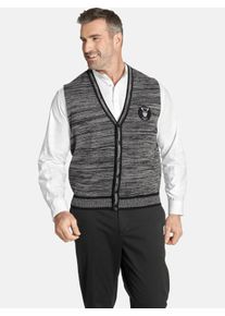 Strickweste CHARLES COLBY "Strickweste DUKE BOYLES", Herren, Gr. XXL, grau (dunkelgrau melange), Obermaterial: 50% Baumwolle CO. 50% Polyacryl PAN., comfort fit normal, Westen Strickweste