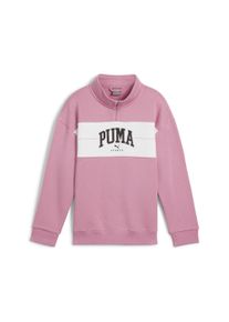 Sweatshirt Puma "SQUAD HALF-ZIP FL G", M&auml;dchen, Gr. 176, rosa (mauved out), Fleece, Obermaterial: 66% Baumwolle, 34% Polyester, bedruckt, relaxed fit normal, angesetztes B&uuml;ndchen, Sweatshirts Sweatshirt, f&uuml;r Jugendliche, mit Print-Applikation, mit Stehkragen, Relaxed Fit