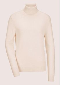 Madeleine Mode Longpullover MADELEINE "Strickpullover Schmaler Feinstrickpullover", Damen, Gr. 40/42, wei&szlig; (perlwei&szlig;), Obermaterial: 70% Viskose CV. 30% Polyamid PA., Modern, normal, Rollkragen, Pullover Longpullover, Feinstrick