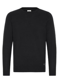 !Solid Strickfleece-Pullover SOLID "Strickpullover SDAkant", Herren, Gr. L, schwarz (true schwarz), Obermaterial: 70% Baumwolle CO recyc.. 30% Polyester Pol. recyc.., Pullover Strickfleece-Pullover