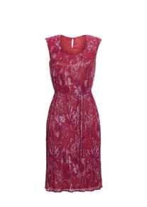 Abendkleid GOLDNER "Figur umspielendes Kleid mit feinen Glanzgarnen", Damen, Gr. 52, N-Gr, bunt (pink, mandarine, gebl&uuml;mt), Obermaterial: 55% Polyester PES. 45% metallisierte Fasern MTF., Sonstiges, Kleider Abendkleid, mit Glanzgarnen und Bindeband