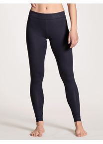 Leggings Calida "Elastic", Damen, Gr. S (40/42), N-Gr, schwarz lapis blau, Single Jersey, Obermaterial: 94% Baumwolle, 6% Elasthan, lang, Hosen Leggings, elastisch, hoch geschnitten, Singel Jersey Qualit&auml;t, bequem, weich