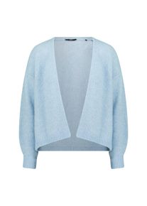Cardigan Zero "Cardigan offener Style", Damen, Gr. M, blau (soft chambray melange), Obermaterial: 70% Polyester PES. 15% Polyamid PA. 8% Polyacryl PAN. 5% Wolle mw. 2% Elasthan EL., Strickjacken Cardigan