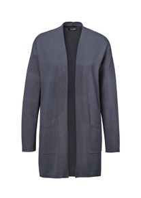 Strickjacke GOLDNER "Kurzgr&ouml;&szlig;e Longstrickjacke mit Taschen", Damen, Gr. 20, blau (marine), Obermaterial: 60% Viskose CV. 40% Baumwolle CO., figurumspielend, Rippb&uuml;ndchen, Strickjacken Strickjacke, keine/nicht relevant