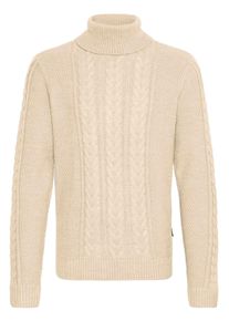 Rollkragenpullover Blend "Rollkragenpullover BHBASIM", Herren, Gr. S, grau (oyster gray), Obermaterial: 50% Baumwolle CO. 47% Polyacryl PAN. 3% Nylon NY., Pullover Rollkragenpullover