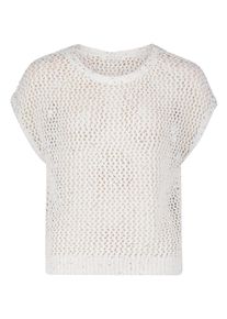 BETTY & CO Strickpullover BETTY & CO "Strickpullunder mit Effektgarn", Damen, Gr. 42, wei&szlig; (rohwei&szlig;), Obermaterial: 38% Baumwolle CO. 36% Polyester PES. 26% Polyamid PA., Pullover Strickpullover
