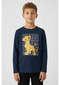 Langarmshirt name it "NMMVIGS LIONKING LS TOP WDI", Jungen, Gr. 92, navy blazer, Jersey, Obermaterial: 100% Baumwolle, bedruckt, unifarben, normal normal, Rundhals, Shirts Langarmshirt