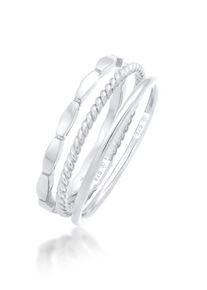 Ring-Set Elli "Ring Stapelringe Stacking Bandring 3er Set 925 Silber" Gr. 52, silber, Fingerringe, Damen, 52, ohne Stein, Silber 925 (Sterlingsilber), Ring-Set