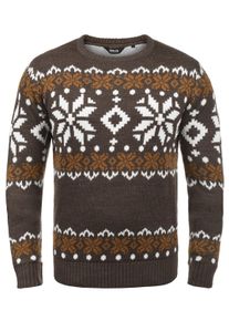 !Solid Rundhalspullover SOLID "Rundhalspullover SDNorwig", Herren, Gr. XL, braun (coffe b me), Obermaterial: 100% Polyacryl PAN., gemustert, Pullover Rundhalspullover