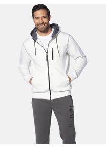 Kapuzensweatjacke Jan Vanderstorm "Sweatjacke FINNDOR", Herren, Gr. XXXL, wei&szlig;, Obermaterial: 48% Polyester COOLMAX PES(Coolmax). 46% Baumwolle CO. 6% Elasthan EL., normal, ohne Ausschnitt, Sweatjacken Kapuzensweatjacke