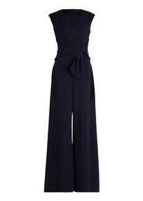 Jumpsuit Vera Mont "Jumpsuit mit weitem Bein", Damen, Gr. 38, EURO, blau (night sky), Obermaterial: 95% Polyester PES. 5% Elasthan EL., Overalls Jumpsuit
