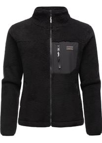 Kapuzensweatjacke Ragwear "Pl&uuml;schjacke Alaris", Damen, Gr. 3XL, schwarz, Obermaterial: 100% Polyester PES., Sweatjacken Kapuzensweatjacke