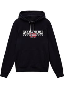 Hoodie Napapijri, Herren, Gr. S, schwarz, Sweatware, Obermaterial: 100% Baumwolle, unifarben, regular fit normal, Rundhals, eingesetzt Rippb&uuml;ndchen, Sweatshirts Hoodie, Mit Rundhalsausschnitt