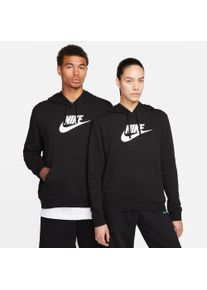 Kapuzensweatshirt Nike Sportswear "Club Fleece Women's Logo Pullover Hoodie", Damen, Gr. S, schwarz-wei&szlig; (schwarz, wei&szlig;), Obermaterial: 80% Baumwolle, 20% Polyester, B&uuml;ndchen, Sweatshirts Kapuzensweatshirt, Damen Kapuzenpullover aus weichem Fleece Material