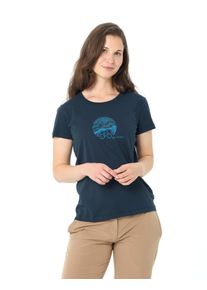 Funktionsshirt Vaude "WOMEN'S CYCLIST T-SHIRT V", Damen, Gr. 48, schwarz sea, dar, Obermaterial: 70% Baumwolle, 30% Lyocell, Basic, Rundhals, Shirts Funktionsshirt, sportliche Passform, Kurzarm, f&uuml;r Radsport und Outdoor-Aktivit&auml;ten