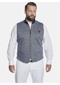 Sweatweste CHARLES COLBY "Sweatweste DUKE MADDOC", Herren, Gr. XL, blau (dunkelblau gemustert), comfort fit normal, Westen Sweatweste, mit Wappen-Badge