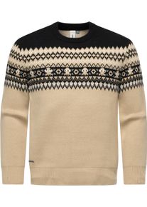 Norwegerpullover Ragwear "Norwegerpullover Norwen", Herren, Gr. S, beige (sand), Obermaterial: 60% Baumwolle CO. 40% Polyacryl PAN., Rundhals, eng Rippstrickb&uuml;ndchen, Pullover Norwegerpullover