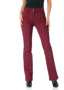 Bootcuthose Heine, Damen, Gr. 46, Normalgr&ouml;&szlig;en, rot (bordeaux), 48% Baumwolle, 45% Polyester, 7% Elasthan, Miedereinsatz:15% Elasthan, 85% Polyamid, unifarben, lang, Hosen Bootcuthose