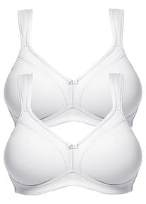 B&uuml;gelloser BH SuSa "2er Pack BH ohne B&uuml;gel Topsy", Damen, Gr. 75, Cup D, wei&szlig; (wei&szlig; wei&szlig;), Stoff, Obermaterial: 83% Polyester PES. 17% Elasthan EL., BHs B&uuml;gelloser BH