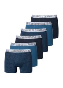 Boxershorts Schiesser "Boxershort 6er Pack", Jungen, Gr. 140, blau, Obermaterial: 95% Baumwolle CO. 5% Elasthan EL., Unterhosen Boxershorts