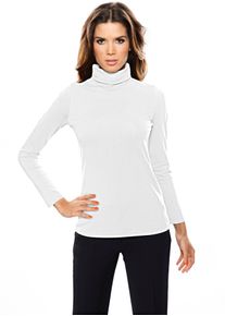 Rollkragenshirt Heine "Rollkragen-Shirt", Damen, Gr. 46, wei&szlig;, 95% Baumwolle, 5% Elasthan, unifarben, Shirts Rollkragenshirt