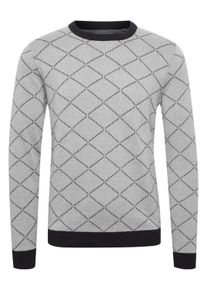 Rundhalspullover Blend "Rundhalspullover BHNison", Herren, Gr. XL, grau (stone mix), Obermaterial: 75% Baumwolle CO. 25% Polyacryl PAN., Pullover Rundhalspullover
