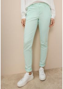 Chinohose AJC, Damen, Gr. 46, N-Gr, mint, Web, Obermaterial: 97% Baumwolle, 3% Elasthan, bequem lang, Hosen Chinohose, in l&auml;ssiger Form mit Pattentaschen