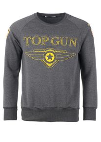 Sweatshirt Top Gun "Sweatshirt Dell TG20193011", Herren, Gr. S, grau (anthrazit), Obermaterial: 65% Baumwolle CO. 35% Polyester COOLMAX PES(Coolmax)., Sweatshirts Sweatshirt