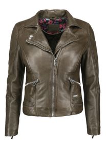 Lederjacke Mustang "Lederjacke 31019271", Damen, Gr. L, gr&uuml;n (olive), Obermaterial: 100% Lammleder LEL. Futter: 100% Baumwolle CO., Jacken Lederjacke