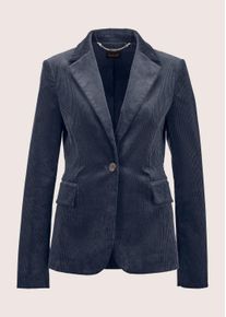 Madeleine Mode Jerseyblazer MADELEINE "Cordblazer Klassischer Cordblazer mit Reverskragen", Damen, Gr. 44, blau (marine), Obermaterial: 98% Baumwolle CO. 2% Elasthan EL., Modern, normal, Blazer Jerseyblazer, Cord