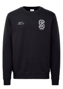 !Solid Longpullover SOLID "Sweater SDRIDLEY", Herren, Gr. S, schwarz (true schwarz), Obermaterial: 100% Baumwolle CO., Pullover Longpullover