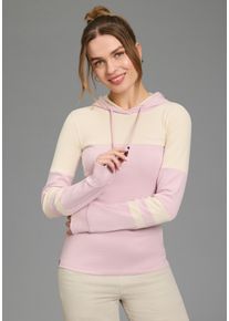 Kapuzenshirt Kangaroos, Damen, Gr. 36/38, rose, beige, Rippware, Obermaterial: 100% Baumwolle. Einsatz: 90% Baumwolle, 10% Viskose, k&ouml;rpernah h&uuml;ftbedeckend, angesetztes B&uuml;ndchen mit Daumenl&ouml;chern, Shirts Kapuzenshirt, mit Colorblock