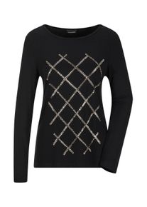 Langarmshirt GOLDNER "Langarmshirt aus Viskose mit Glanz", Damen, Gr. 48, schwarz, Obermaterial: 95% Viskose CV. 5% Elasthan EL., Shirts Langarmshirt, Pailletten