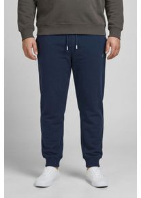 Jack & Jones PlusSize Sweathose "JPSTGORDON COLLEGE SWEAT PANTS PLS", Herren, Gr. 48 (7XL), N-Gr, navy blazer, angeraute Sweatware, Obermaterial: 80% Baumwolle, 20% Polyester, JACK & JONES PLUSSIZE, unifarben, relaxed fit kn&ouml;chellang, Hosen Sweathose