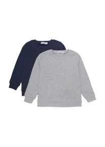 Sweatshirt Minymo "Rundhalspullover MISweatshirt", Jungen, Gr. 140, grau (grau melange), Obermaterial: 100% Baumwolle CO., Pullover Sweatshirt